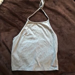 Grey fitted crop top